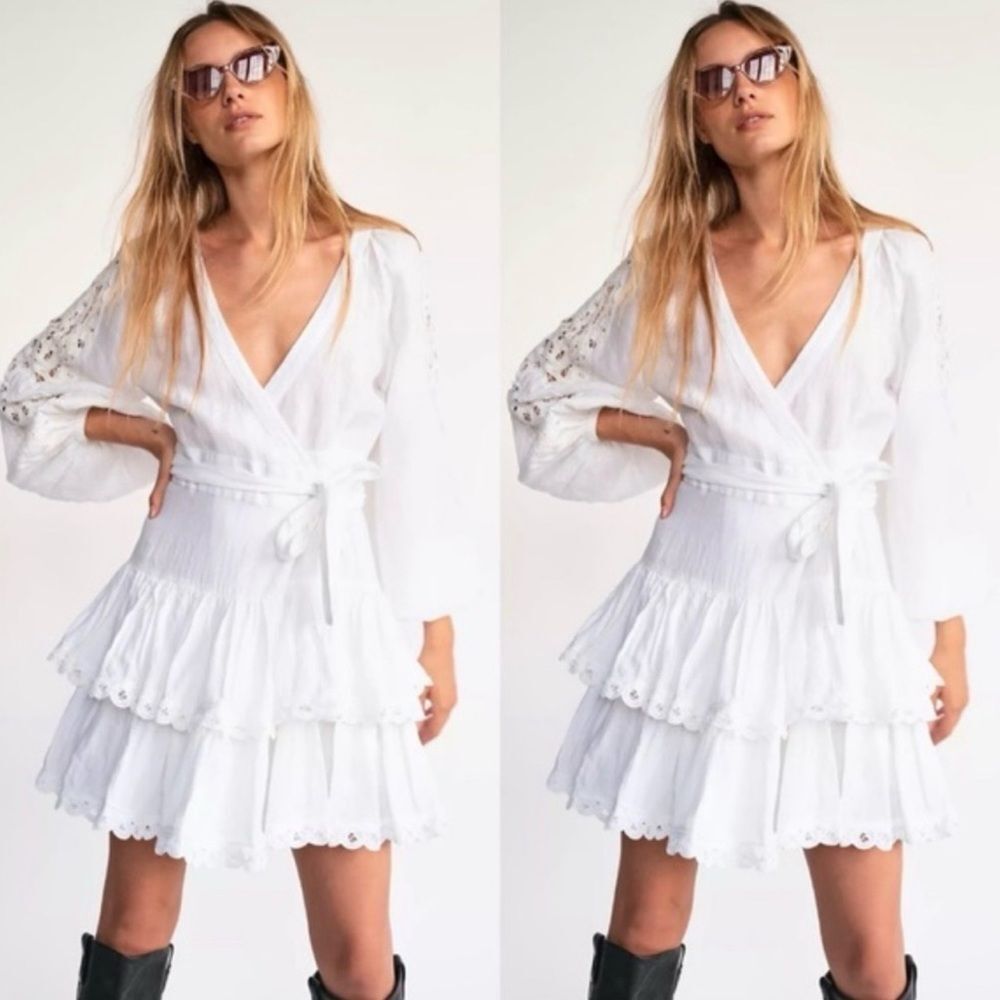 Free People x Maia Bergman Mika Linen Wrap Dress